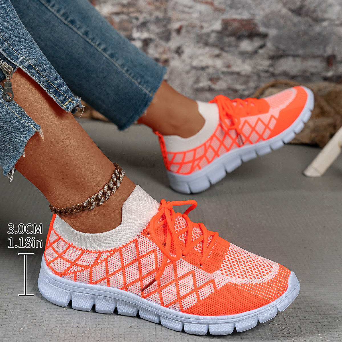 Colorblock Flyknit Sneakers for Women – Lightweight Running & Walking Shoes